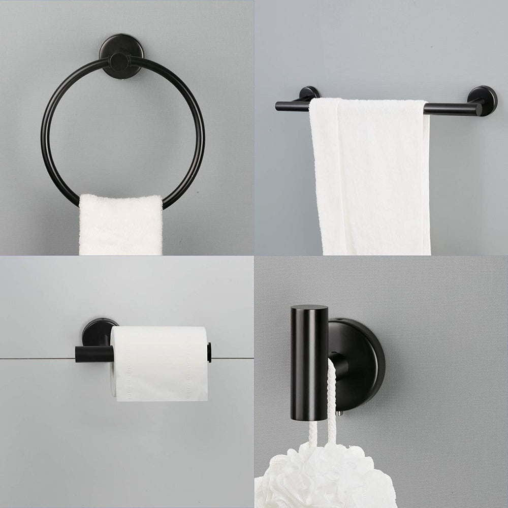 6-Piece Stainless Steel Wall-Mounted Bathroom Towel Rack Set