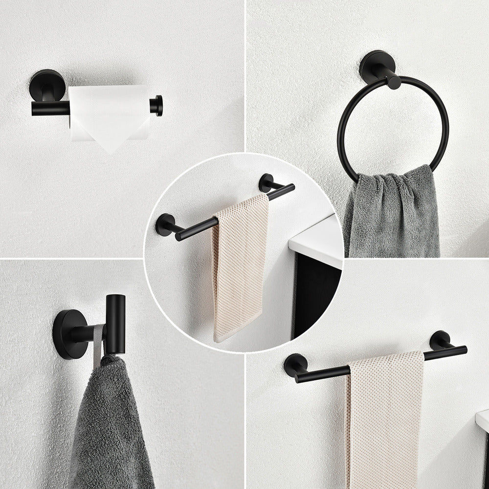 6-Piece Stainless Steel Wall-Mounted Bathroom Towel Rack Set