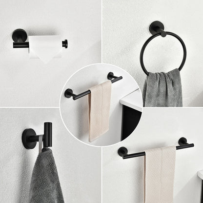 6-Piece Stainless Steel Wall-Mounted Bathroom Towel Rack Set