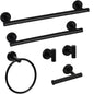 6-Piece Stainless Steel Wall-Mounted Bathroom Towel Rack Set