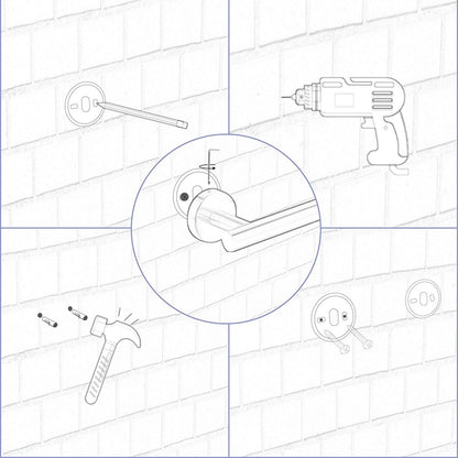 6-Piece Stainless Steel Wall-Mounted Bathroom Towel Rack Set