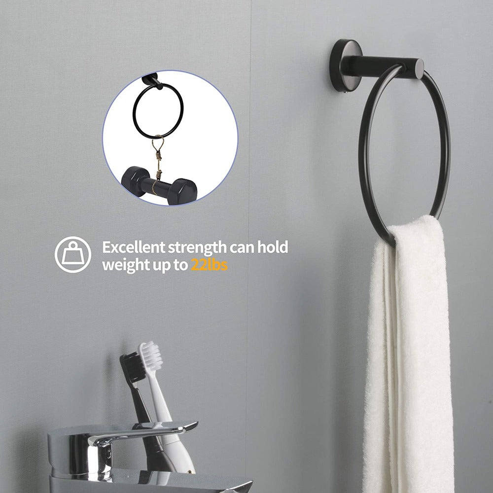 6-Piece Stainless Steel Wall-Mounted Bathroom Towel Rack Set