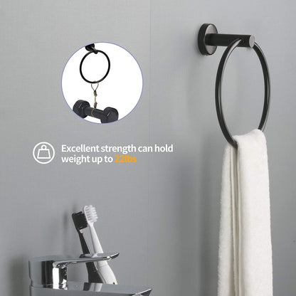6-Piece Stainless Steel Wall-Mounted Bathroom Towel Rack Set