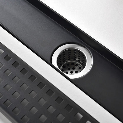 Linear Shower Drain Removable Quadrato Pattern Grate  -  Black