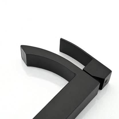 Single Handle Waterfall Bathroom Vanity Sink Faucet  - Black