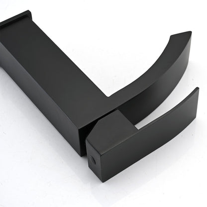 Single Handle Waterfall Bathroom Vanity Sink Faucet  - Black