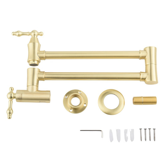 Wall Mount Pot Filler Faucet - Gold
