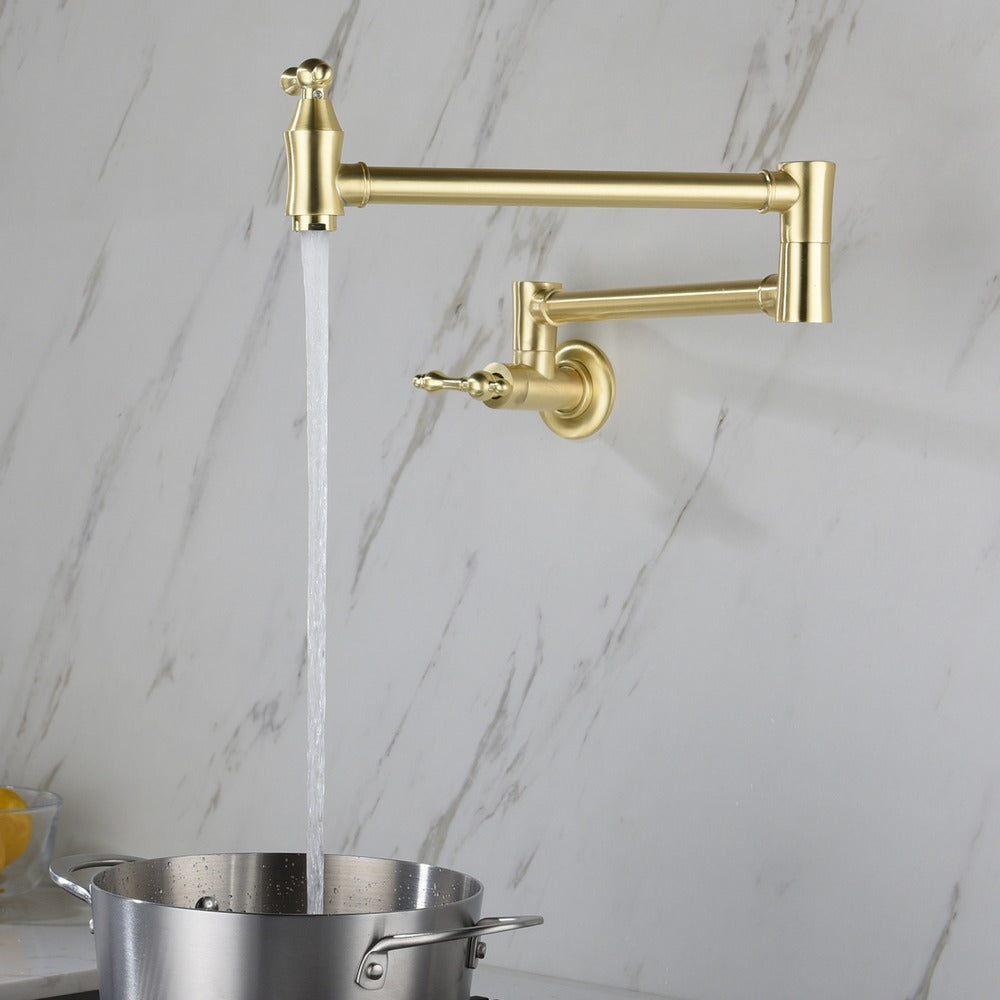 Wall Mount Pot Filler Faucet - Gold