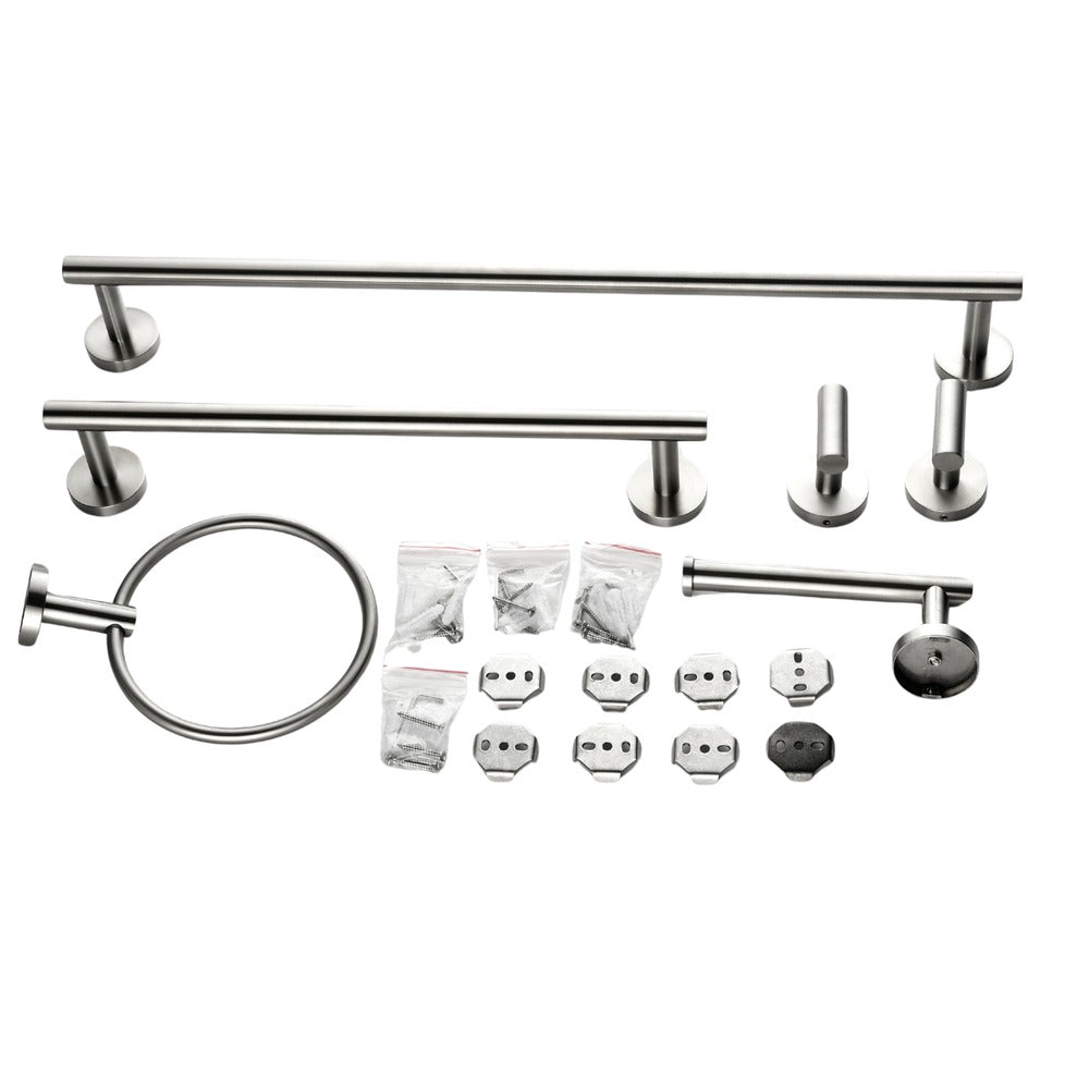 6 Piece Stainless Steel Bathroom Towel Rack Set Wall Mount