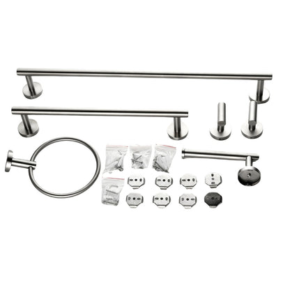 6 Piece Stainless Steel Bathroom Towel Rack Set Wall Mount