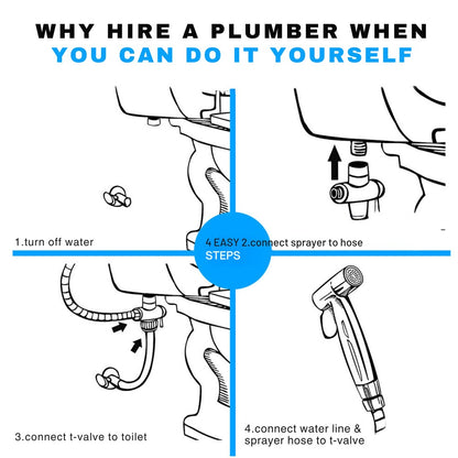 Bidet Sprayer for Toilet Handheld Cloth Diaper Sprayer - Silver