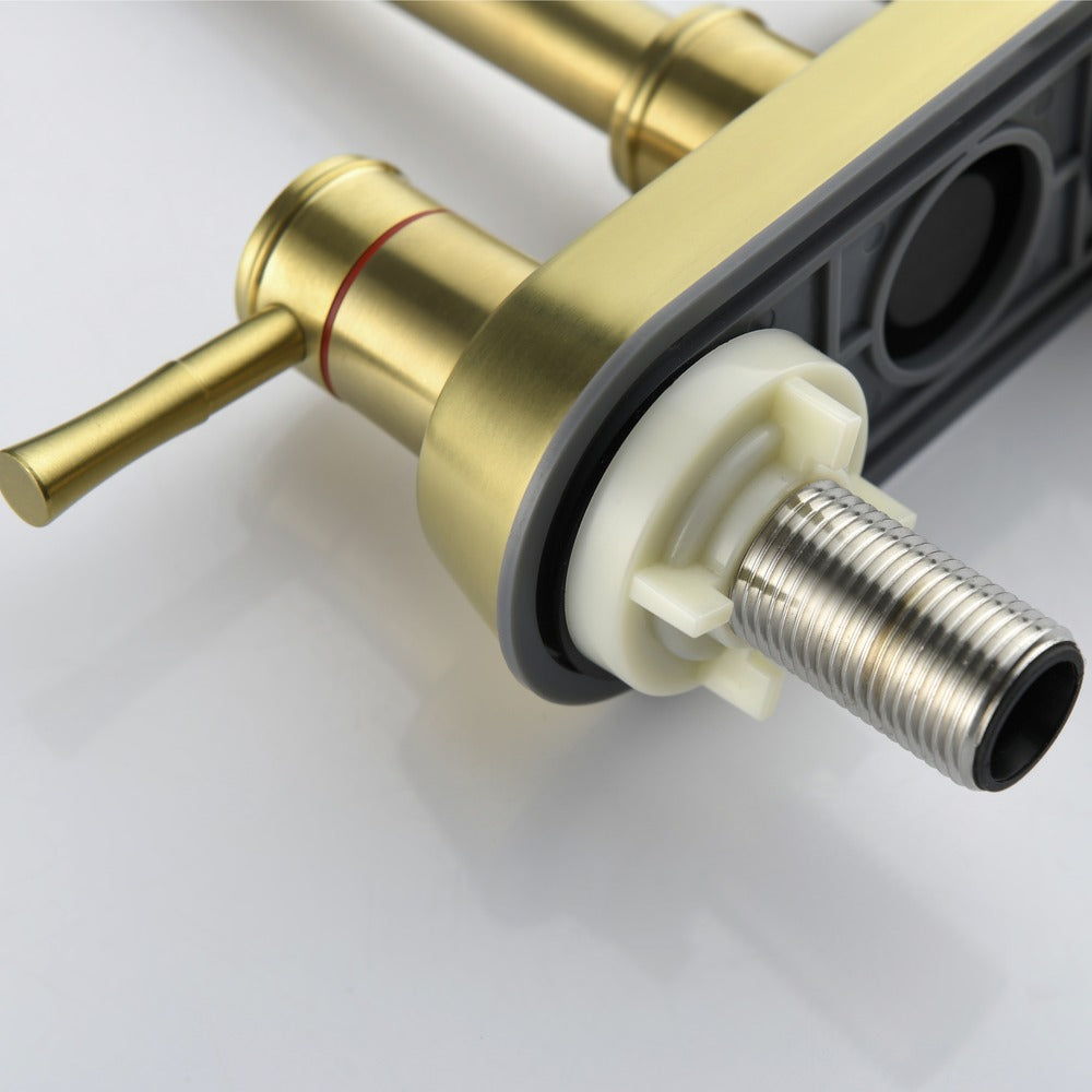 Brushed Gold 4" 2-Handle Centerset Bathroom Faucet