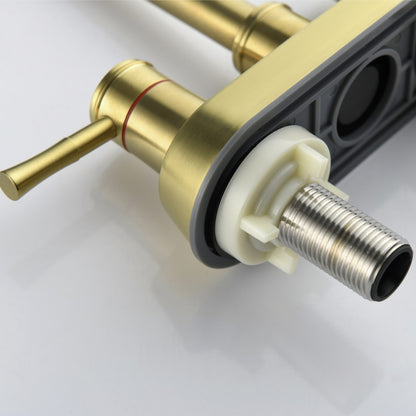 Brushed Gold 4" 2-Handle Centerset Bathroom Faucet