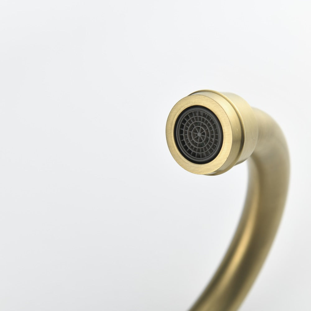 Brushed Gold 4" 2-Handle Centerset Bathroom Faucet