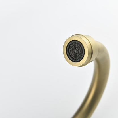 Brushed Gold 4" 2-Handle Centerset Bathroom Faucet
