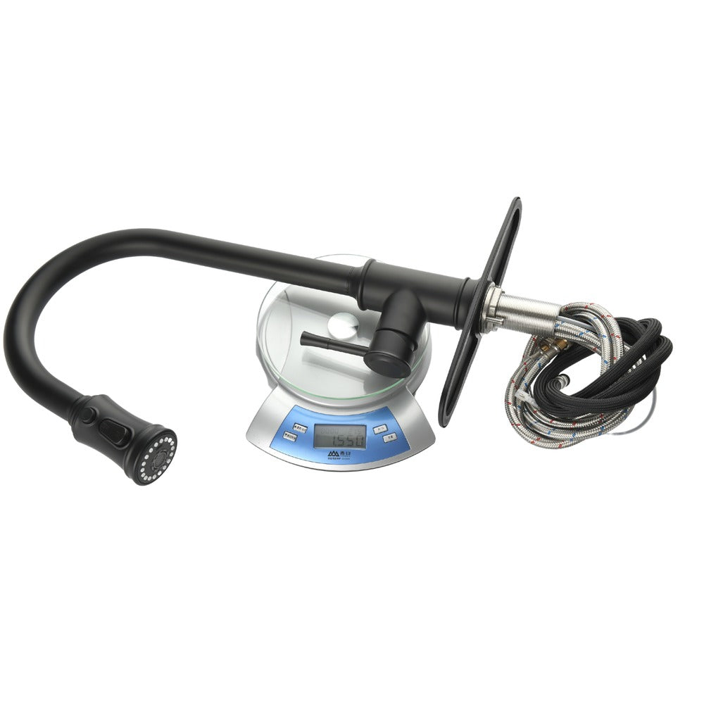 High Arc Single Handle Pull Out Kitchen Faucet Stainless Steel with Pull Down Sprayer