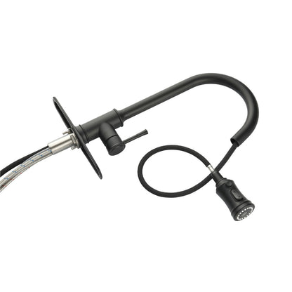 High Arc Single Handle Pull Out Kitchen Faucet Stainless Steel with Pull Down Sprayer