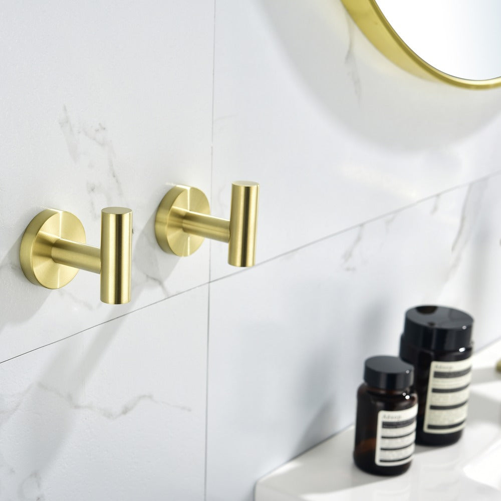 6-Piece Brushed Gold Bathroom Hardware Set