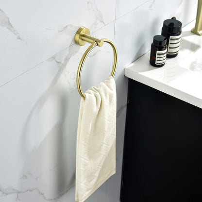 6-Piece Brushed Gold Bathroom Hardware Set