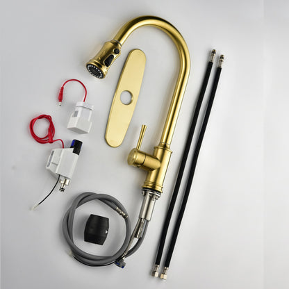 High Arc Pull Out Kitchen Faucet Stainless Steel