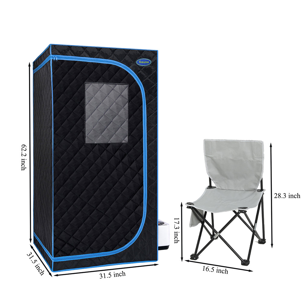 Portable Full Size Steam Sauna Tent - Black