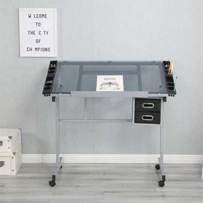 Adjustable Art Drawing Desk with Craft Station