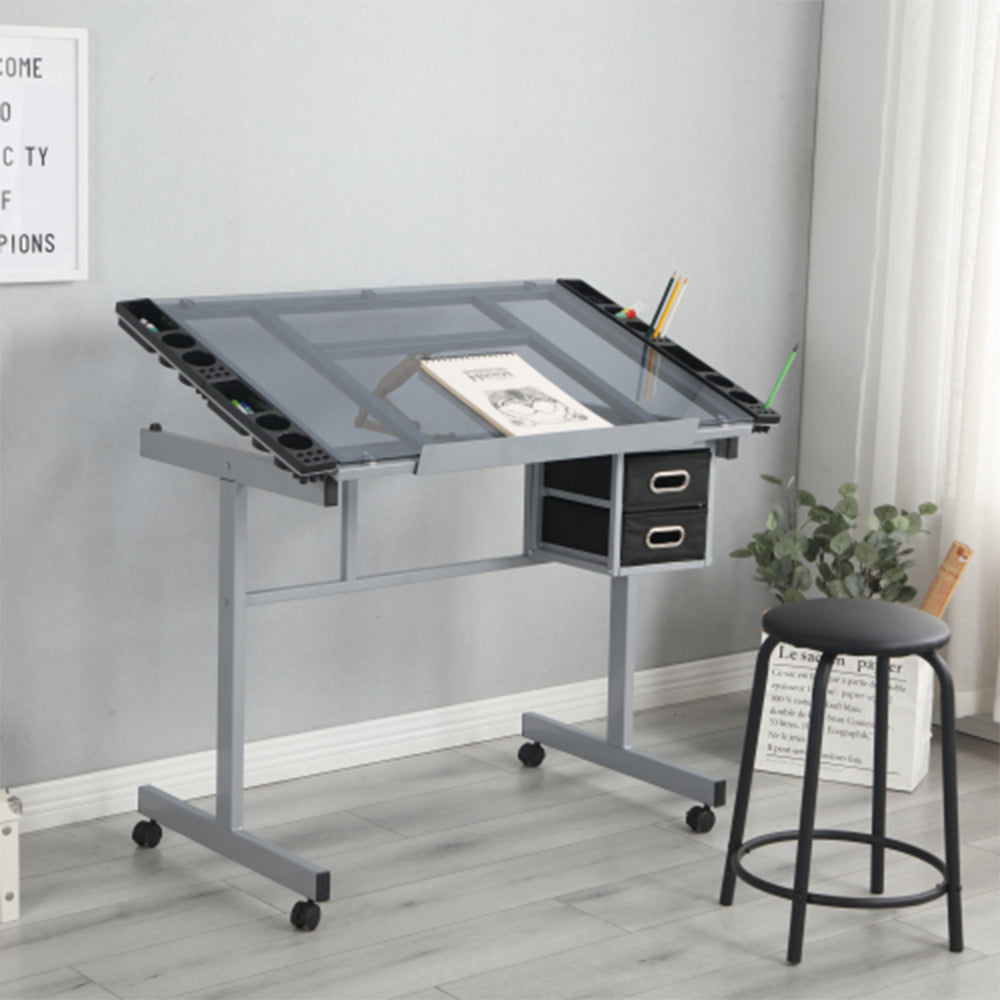 Adjustable Art Drawing Desk with Craft Station