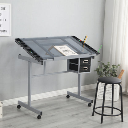 Adjustable Art Drawing Desk with Craft Station