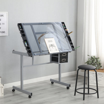 Adjustable Art Drawing Desk with Craft Station