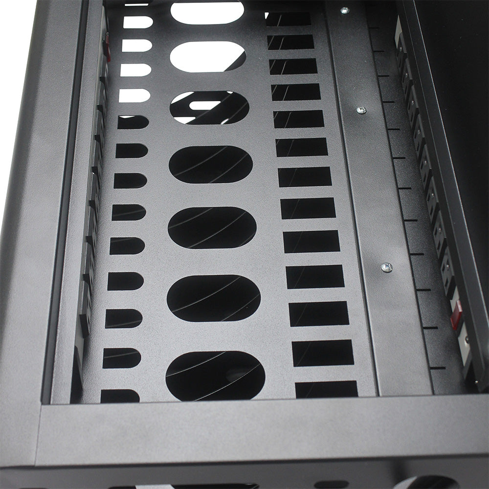 16-Bay Laptop/Chromebook Charging Cabinet with Lock - Black