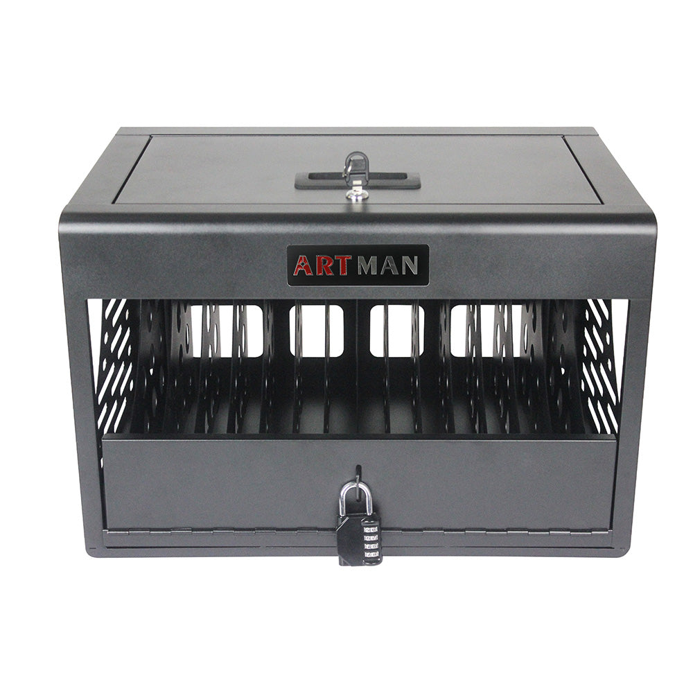 16-Bay Laptop/Chromebook Charging Cabinet with Lock - Black