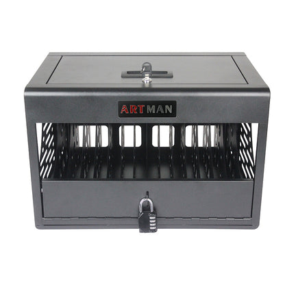 16-Bay Laptop/Chromebook Charging Cabinet with Lock - Black