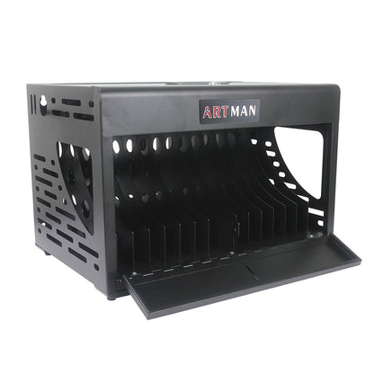 16-Bay Laptop/Chromebook Charging Cabinet with Lock - Black