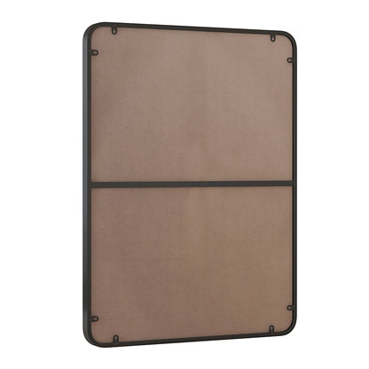 30x40 Inch Rectangular Metal Framed Wall Mirror -  Black