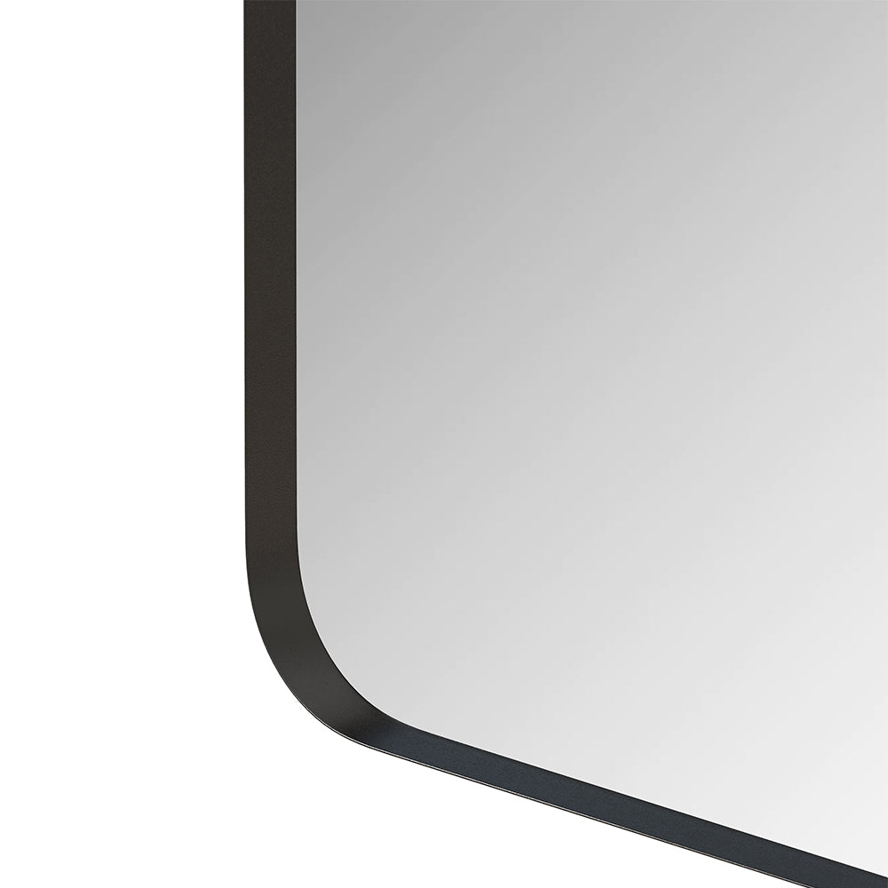 30x40 Inch Rectangular Metal Framed Wall Mirror -  Black