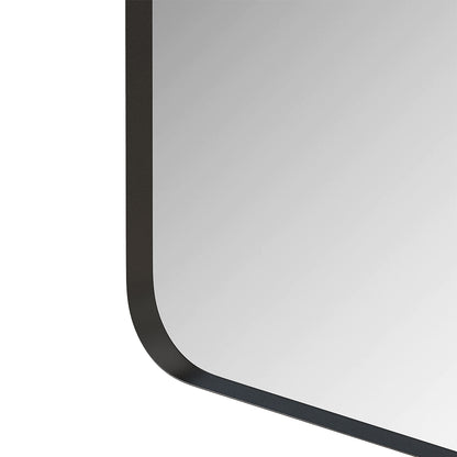 30x40 Inch Rectangular Metal Framed Wall Mirror -  Black