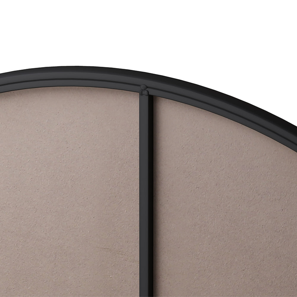39-Inch Round Metal Framed Mirror - Black