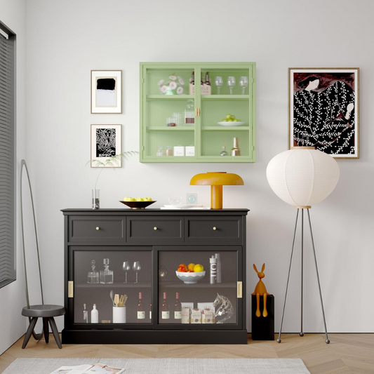 Modern Wall Cabinet with Three-tier Storage