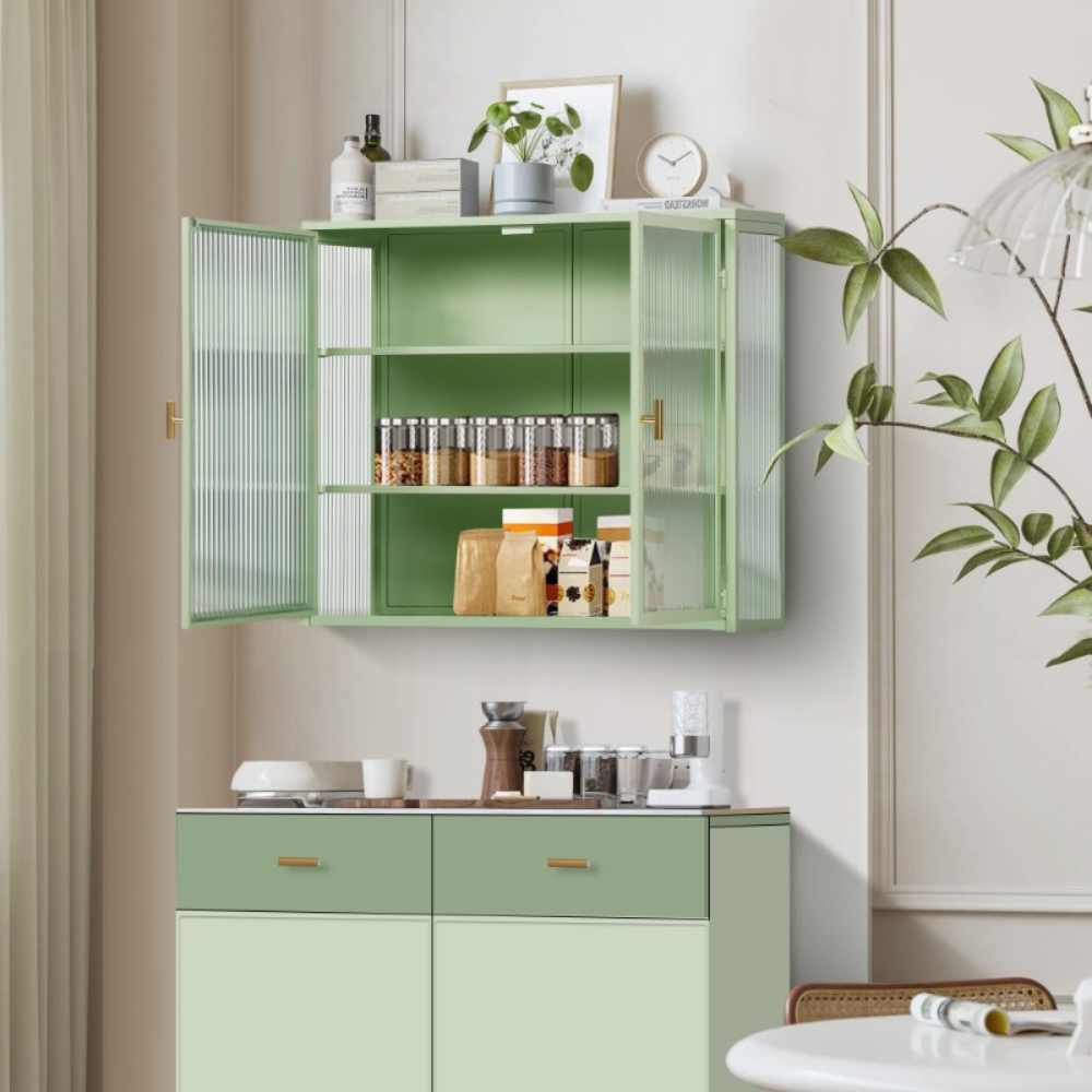 Modern Wall Cabinet with Three-tier Storage