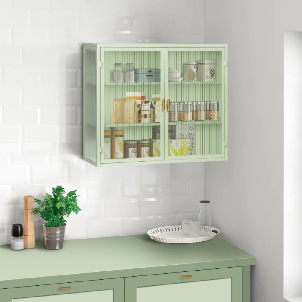 Modern Wall Cabinet with Three-tier Storage