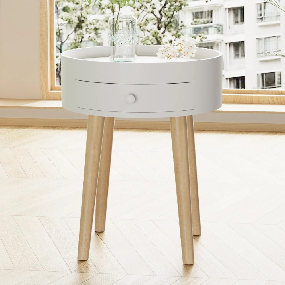 18-Inch Storage Drawer Bedside Table