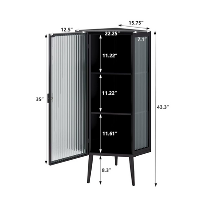 3-Tier Tempered Glass Floor Corner Cabinet for Bathroom, Living Room, and Bedroom