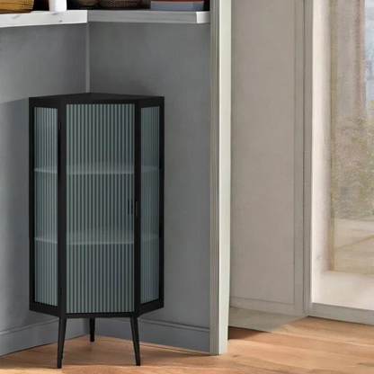 3-Tier Tempered Glass Floor Corner Cabinet for Bathroom, Living Room, and Bedroom