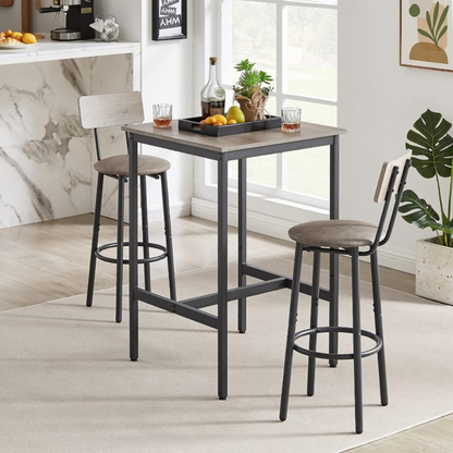 Modern Bar Table Set with 2 Bar Stools