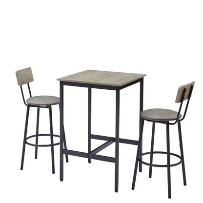 Modern Bar Table Set with 2 Bar Stools