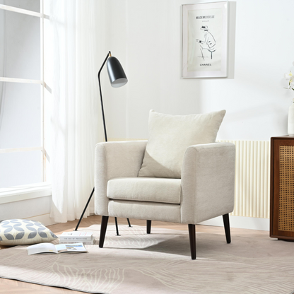 Stylish Chenille Upholstered Barrel Chair