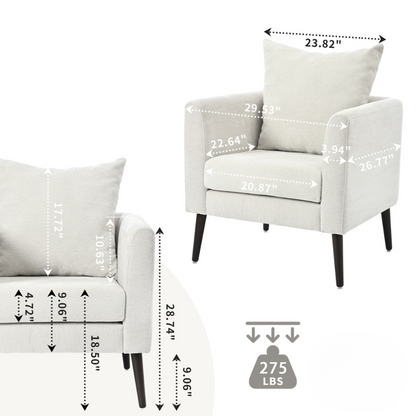 Stylish Chenille Upholstered Barrel Chair