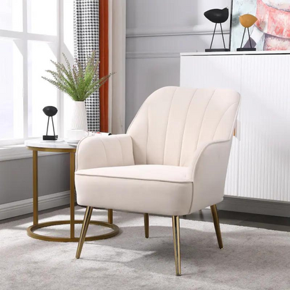 Mid Century Velvet Sherpa Armchair