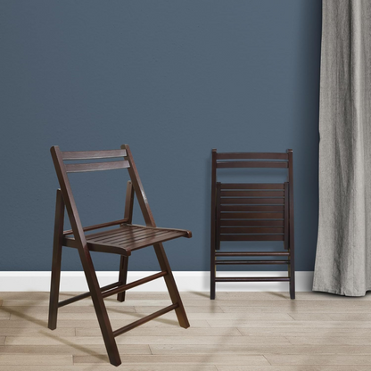 Set of 4 Cherry Wood Folding Chairs