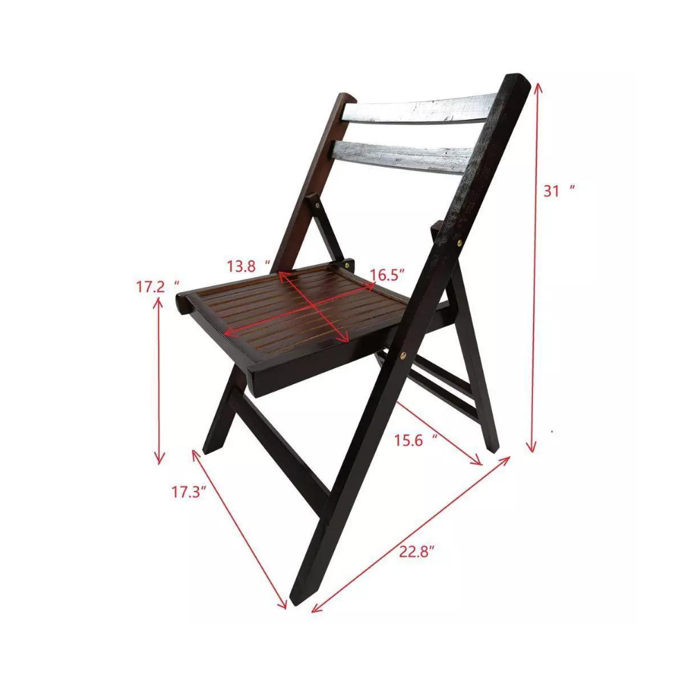 Set of 4 Cherry Wood Folding Chairs